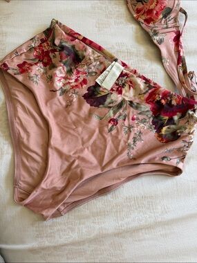 Zimmermann Pink Floral High-Rise Bikini Bottom